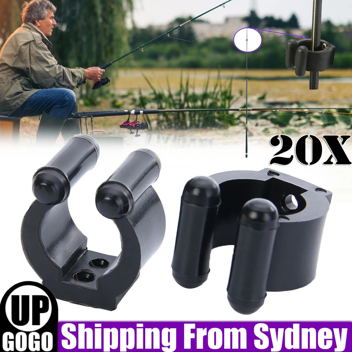 Plastic Fishing Pole Rod Holder Clips Fishing Rods Rubber Rod