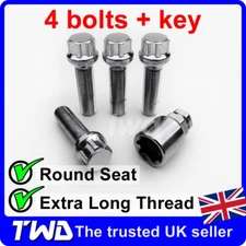 4 x EXTRA LONG ALLOY WHEEL LOCKING BOLTS FOR AUDI WITH SPACERS 15MM-20MM [MDb]
