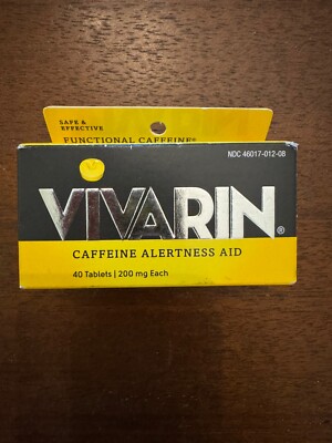 Vivarin Caffeine Alertness Aid 200 mg Tablets for Mental Alertness 40 Count 6/24