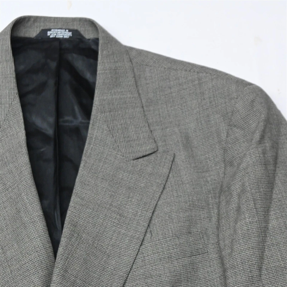 Abrigo Blazer Chaqueta De Colección Haggar 44S Marrón Cuadros 100% Lana Doble Pecho Deportivo Foto 2 de 4