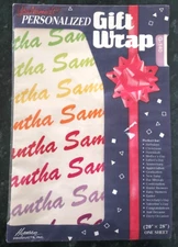 You Name It! Personalized Gift Wrap 20x28" New Old Stock SAMANTHA