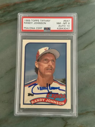1989 Topps Tiffany #647 Randy Johnson Rookie RC Signed PSA/DNA PSA 8 AUTO 10