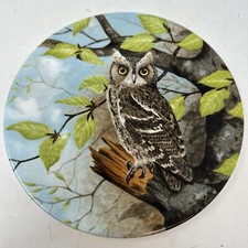Coalport Scops Owl Plate Numbered Beaded Collectible Vintage Stamped
