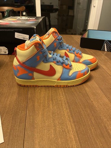 Nike Dunk High 1985 SP Orange Acid Wash Safety DD9404-800, Men's Size 7.5 NEW - Picture 2 of 10