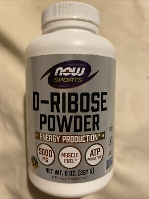 Now Foods Sports D-Ribose Powder 8 oz 227 g GMP Quality Assured, Vegan Exp 09/25