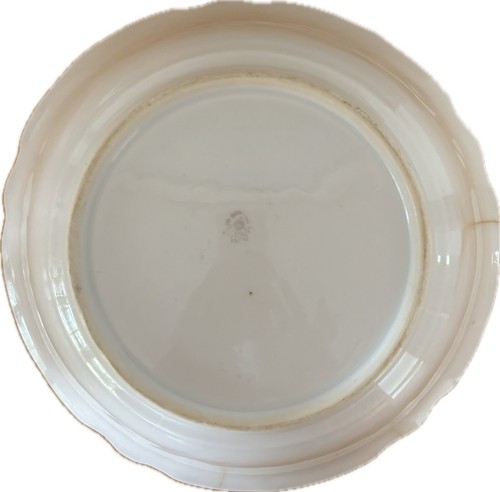 RCW Baravian Iridescent Sheen Vintage Serving Bowl Roses w/Green & Blue 9.5" - Picture 8 of 9