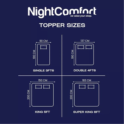 NightComfort Feels Like Down 650GSM Microfibre Mattress Protector Pad- All Sizes - Picture 15 of 64