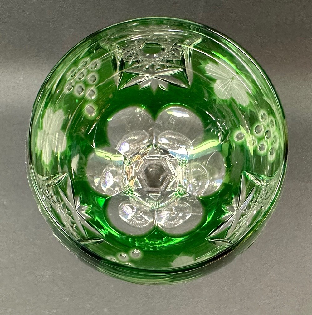 The Crystal Goblet 限定版プリント Cut Glass Cased Lead Crystal Wine Goblet Emerald Green / Clear