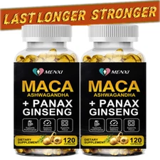 Male Health Capsules Maca Root 10000mg, Ashwagandha,Panax Ginseng Extract 2 PACK