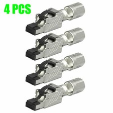 4 Pcs CAT8 Shielded 40G RJ45 Network LAN Ethernet Cable Plug Connector Tool Less