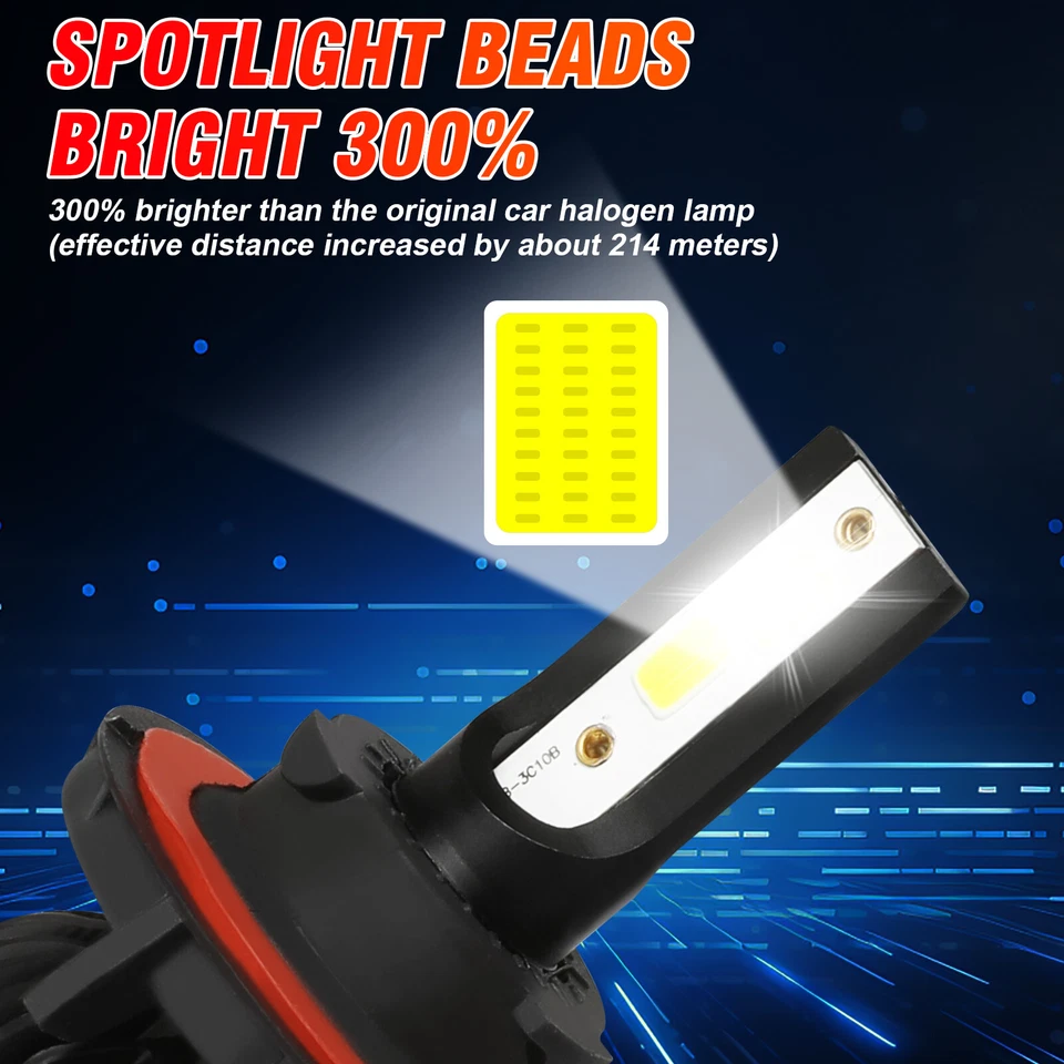 For 2004-2014 Ford F-150 6000K LED Headlight Hi/Lo Fog Light Bulbs Combo kit P4C - Image 4 of 4