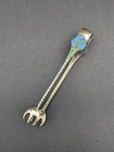 Antique Gorham Forget Me Not Sterling Silver with Gold Wash Sugar Cube Tongs