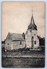 Semme Hauts-de-France France Postcard Buverchy Building View c1910 Antique