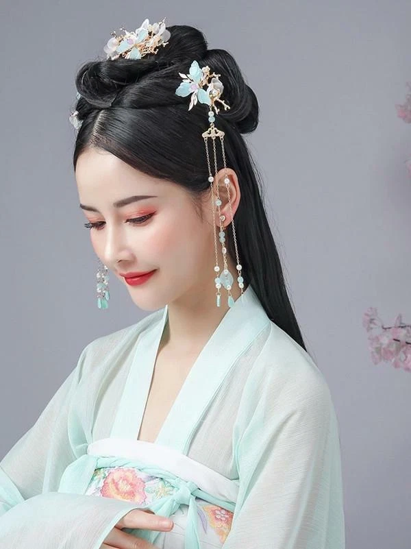 Ancient Women Girl Hanfu Tassel Hairpin Hair Stick Step Shake Fairy Headdress - Image 3 of 4