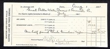 Boston and Great Falls Montana Electric Light and Power Co. 1891 Receipt 