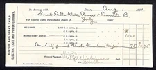 Boston and Great Falls Montana Electric Light and Power Co. 1891 Receipt 