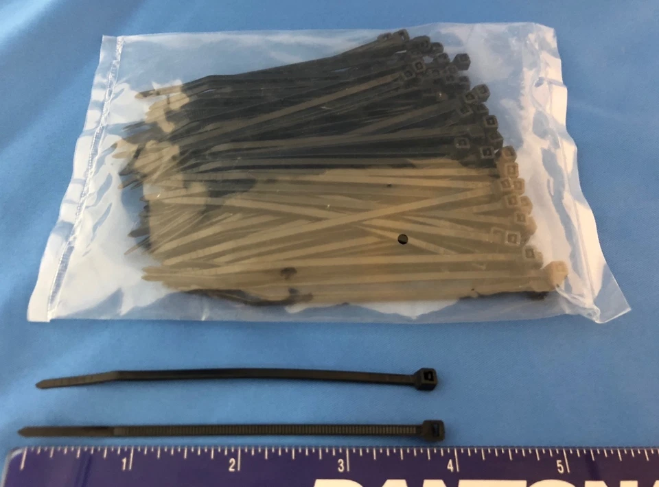 STEREN 100 INDUSTRIAL 4 INCH BLACK WIRE CABLE ZIP TIES NYLON TIE WRAPS 18 LBS