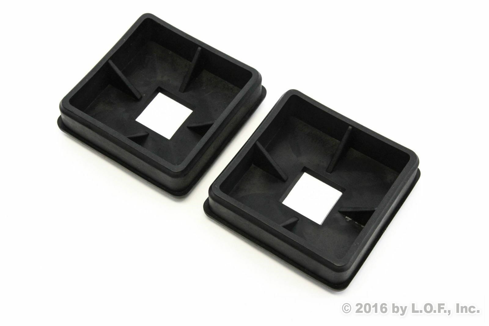 2 Rubber Bumper Plug End Caps Square 4" Vented Cover RV Camper Trailer