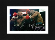8X6 Mount MIKE TYSON & HOLYFIELD Signed PHOTO Boxing Gift Print Ready to Frame