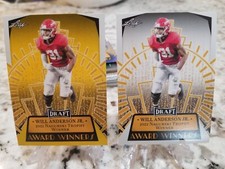 (2) #17 Will  Anderson  JR 2023 Leaf Draft Football  RC 1 Gold 1 Base 