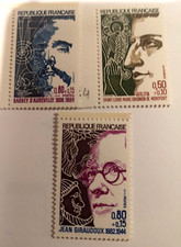 TIMBRE FRANCE 1974  PERSONNAGES CELEBRES  1785  1822  1823   MNH