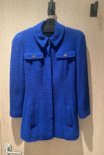 1997 Chanel Runway Cobalt Blue Wool Boucle Jacket