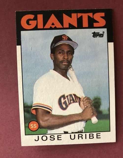 1986 Topps Jose Uribe Rookie Card San Francisco Giants Card 12 EBay