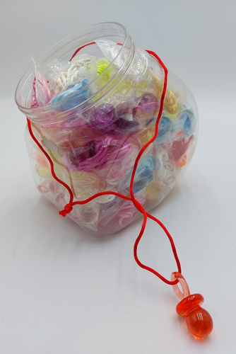 90er Jahre Schnullerkette Set - 60 Stück Retro Accessoires Für Mottopartys