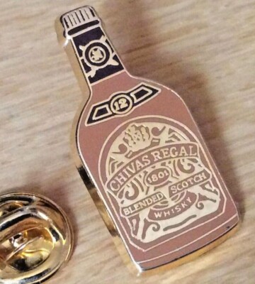 SELTENE Anstecknadeln Anstecknadeln Vintage WHISKY CHIVAS REGAL (Arthus Bertrand) vergoldet