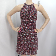 LOFT MULTICOLOR GEOMETRIC ELASTIC WAIST BLOUSON SLEEVELESS DRESS SIZE: 2P NWT