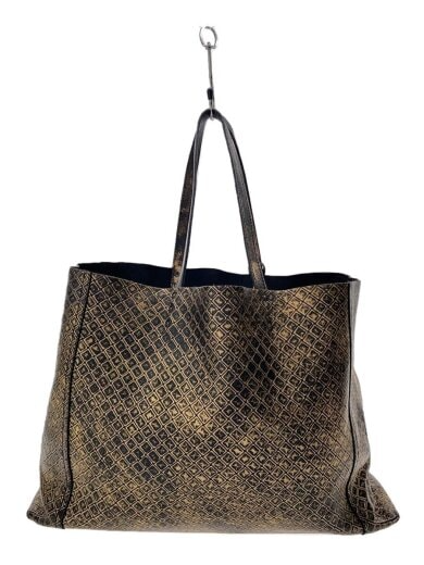 BOTTEGA VENETA Gold Tote Bag Large Capacity Handbag Vintage