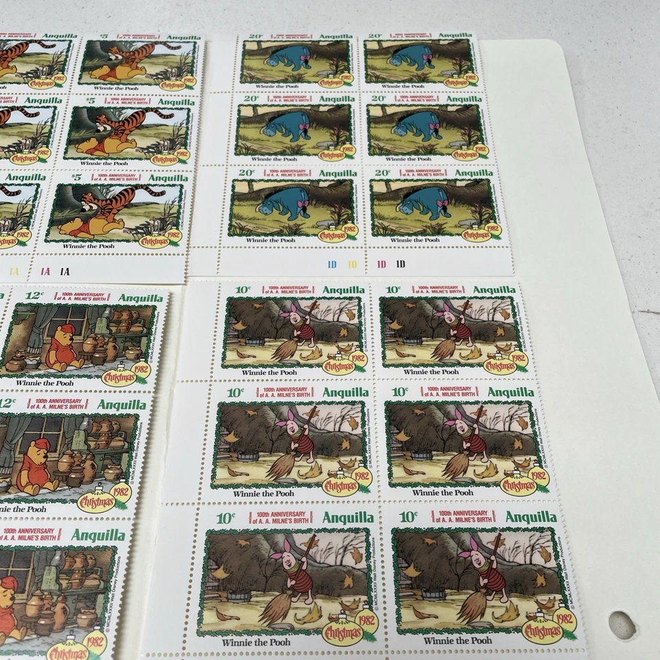 1982 Anguilla Winnie the Pooh Stamps blocks. Total of 54 stamps. MNH - Image 3 of 4