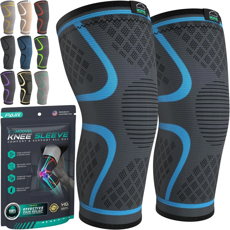 Modvel Compression Knee Brace 2-Pack Support Sleeve for Pain Relief Running - Image 3 of 4