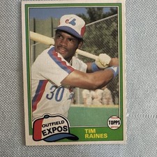 Topps 1981 Tim Raines Montreal Expos #816 Rookie Baseball Trading Card. rookie card picture