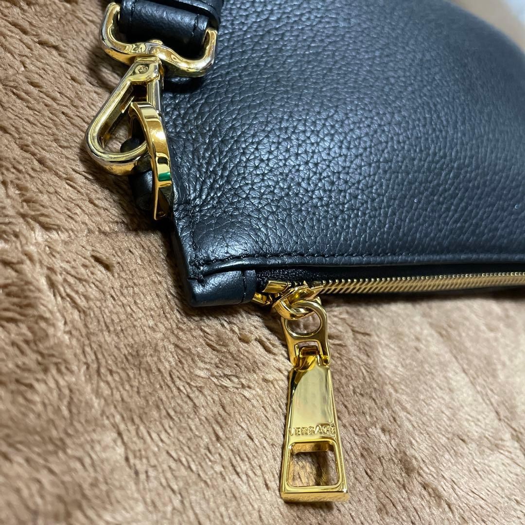 Versace Medusa Black Leather Clutch Bag Used Elegant Party Dress Up thumbnail 9