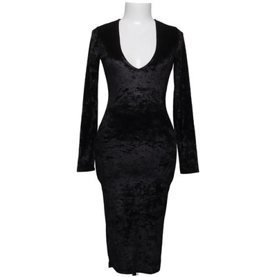 Bozzolo, Kleid, Größe: S, Schwarz, Elasthan/Polyester, Einfarbig, Velours #Edp