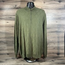 Jos. A. Bank Traveler Mens Merino Wool Long Sleeve Pullover 1/4 Zip Sweater 2X