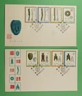 DR WHO 1982 CHINA PRC 2 FDC ANCIENT COIN COMBO R64507