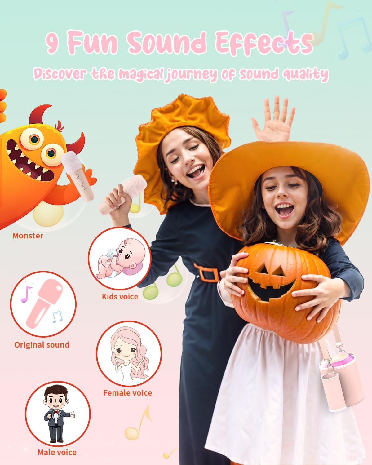 Mini Karaoke Machine for Kids - Portable Bluetooth Speaker with Wireless 2 Mi...