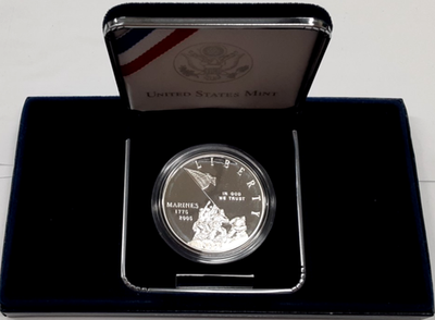 2005-P Marine Corps 230th Anniversary Proof Silver Dollar in OGP w