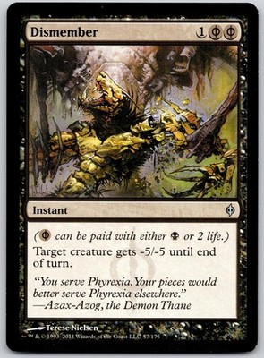 Dismember 57 Uncommon New Phyrexia Magic: The Gathering Lightly Played
