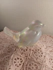 Vtg. Fenton Irredescent Opaque Glass Songbird. Marked