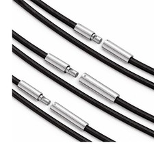 Lederband Kette mit Edelstahl Bajonettverschl...