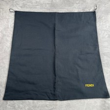 Fendi Original XL Drawstring Dust Bag 30.5x27 Black Cotton Made in Italy Luxury