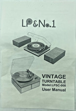 LP and No.1 LPSC-008 Bluetooth Vinyl Record Player w/ External Speakers Mahogany