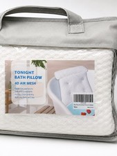 Tonight Bathtub Pillow 4D Air Mesh, Soft Breathable, White Solid Mesh Bathroom