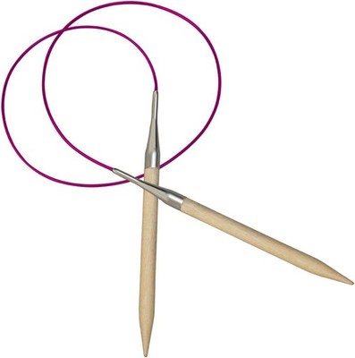 KnitPro 150 cm x 8 mm Basix Fixed Circular Needles, Birch