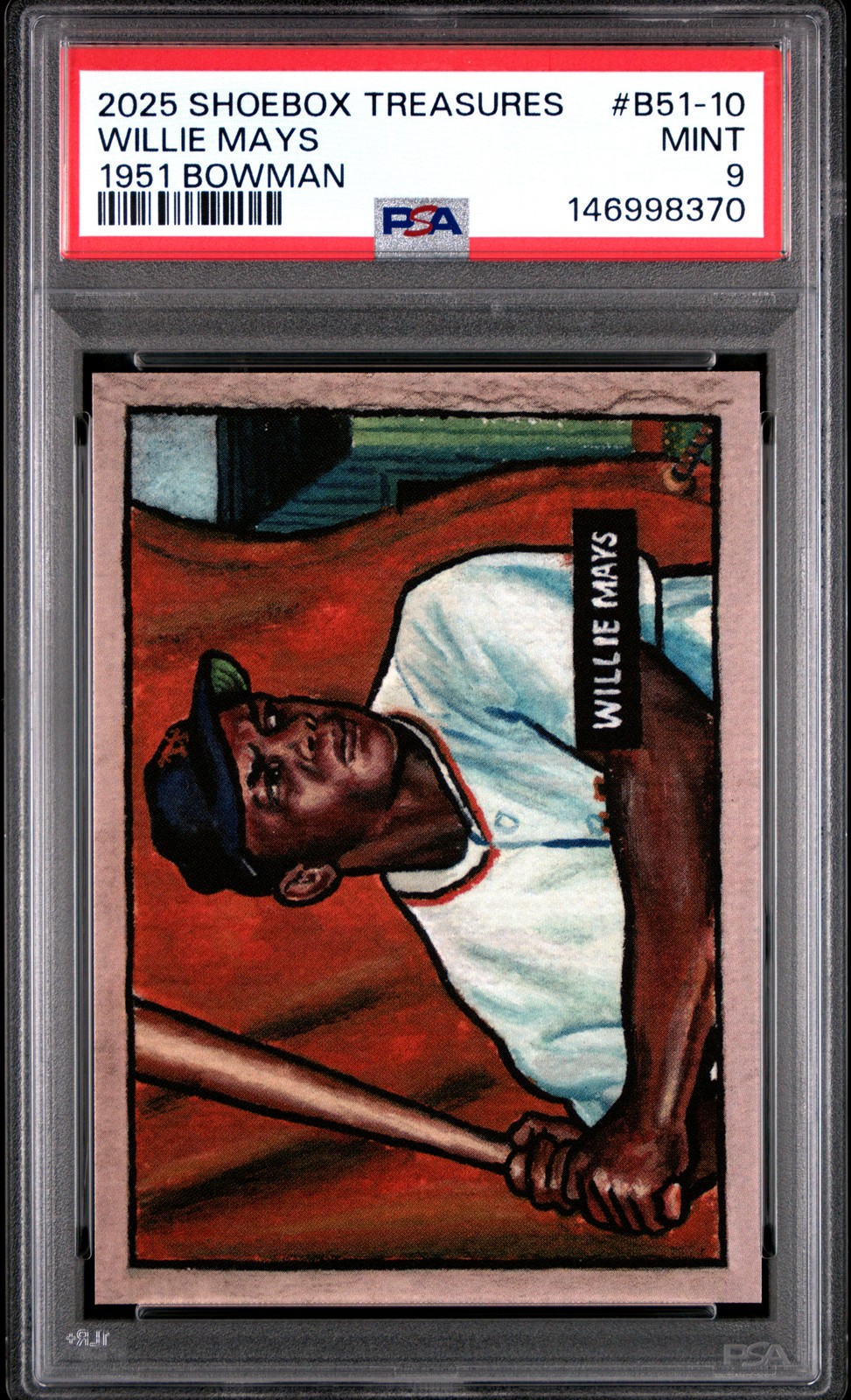 2025 TOPPS SHOEBOX TREASURES 1951 BOWMAN #B51-10 WILLIE MAYS PSA 9