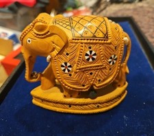 Wooden Brown Elephant Collectible Antique Elephant Figuring