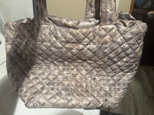MZ WALLACE BASKETWEAVE QUILTED MEDIUm METRO TOTE IN fair. COND.